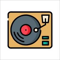 An icon of a turntable on a white background vector