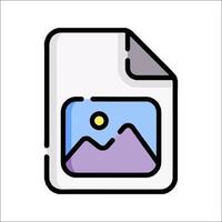 A file icon with a mountain and a sun vector