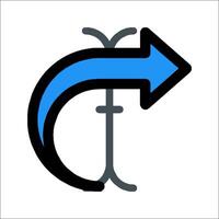 A blue arrow pointing to the right vector