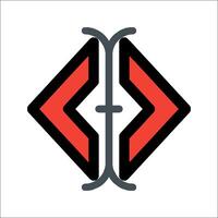 A red and black arrow pointing to the right vector