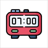 A red alarm clock on a white background vector