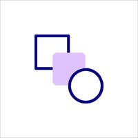 A purple square and a blue square on a white background vector