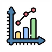 An icon of a bar graph with arrows and arrows vector