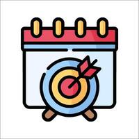 Calendar icon with an arrow and target vector