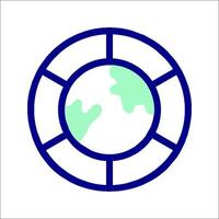 A globe in a circle with a circle around it vector
