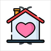 A house with a pink heart on top vector