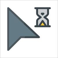 A clock and arrow icon with a time running out vector