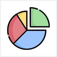 A pie chart icon with a pie chart vector
