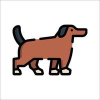 A dog is standing on a white background vector