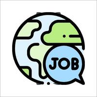Job icon with globe and speech bubble vector