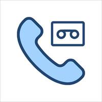 A phone with a cassette player icon vector
