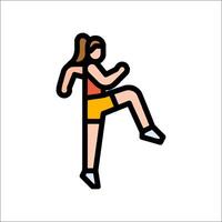 A woman running in a line icon vector