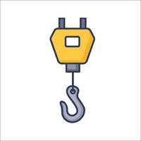 A yellow and blue lift hook icon on a white background vector