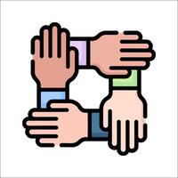 Hands holding hands icon illustration vector