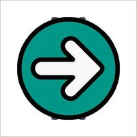 A green and white arrow pointing in the direction of an arrow vector