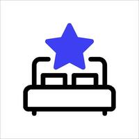 A bed with a star on top of it vector