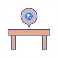 Table with a virus icon illustration vector