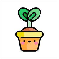 A cute plant with a heart on it vector