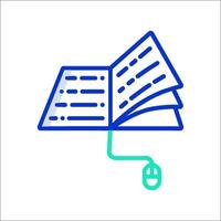 A book with a mouse on top of it vector