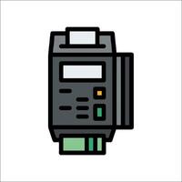 A black and white image of a cash machine vector