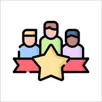 People with star icon on white background vector