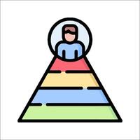 A person is sitting on a pyramid of colored blocks vector