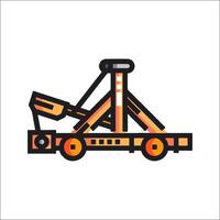 A flat icon of a ship with a crane on it vector