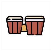 A pair of drums on a white background vector