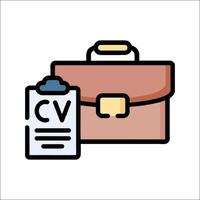 Cv and clipboard icon illustration vector
