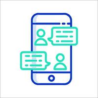 Mobile chat app icon illustration vector