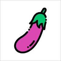 A purple eggplant icon on a white background vector