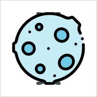 A blue moon with black dots on it vector