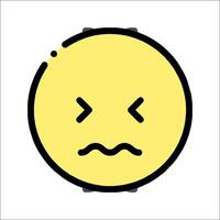 A sad face emoticion icon vector