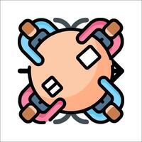A cartoon image of a ball with a bunch of wires vector