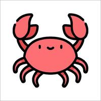 A cartoon crab with a smile on its face vector