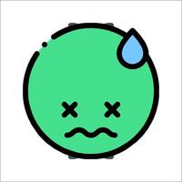 A sad face with a tear drop on it vector