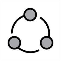 A circle with three circles inside it vector