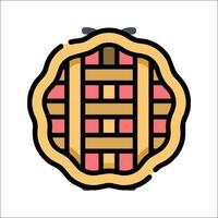 A pie icon with a checkered pattern vector
