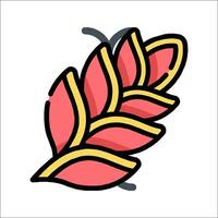 A red leaf icon on a white background vector