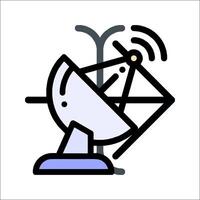 A satellite dish with a wire connected to it vector