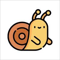 A cartoon snail with a smile on its face vector