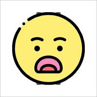 A cartoon face with a sad expression vector