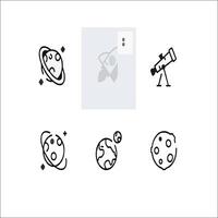 A set of icons for space and planets vector