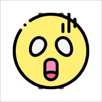 A cartoon face with a mouth open and a tongue out vector