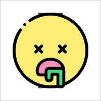 A cartoon face with a tongue sticking out vector