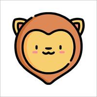 A cartoon lion head with a smile vector