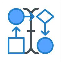 A blue icon with arrows pointing to different directions vector