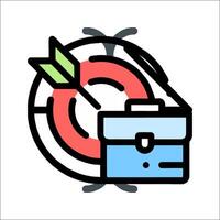 A briefcase with an arrow and a target on it vector