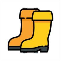 A pair of yellow rubber boots on a white background vector