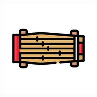 A wooden drum icon on a white background vector